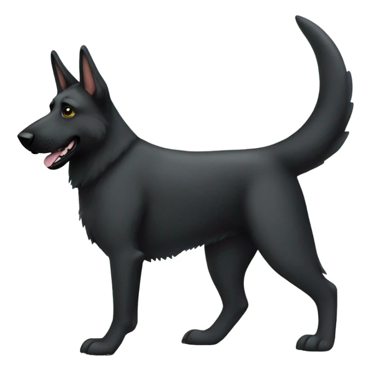 All black German shepherd in a dinosaur costume  sticker