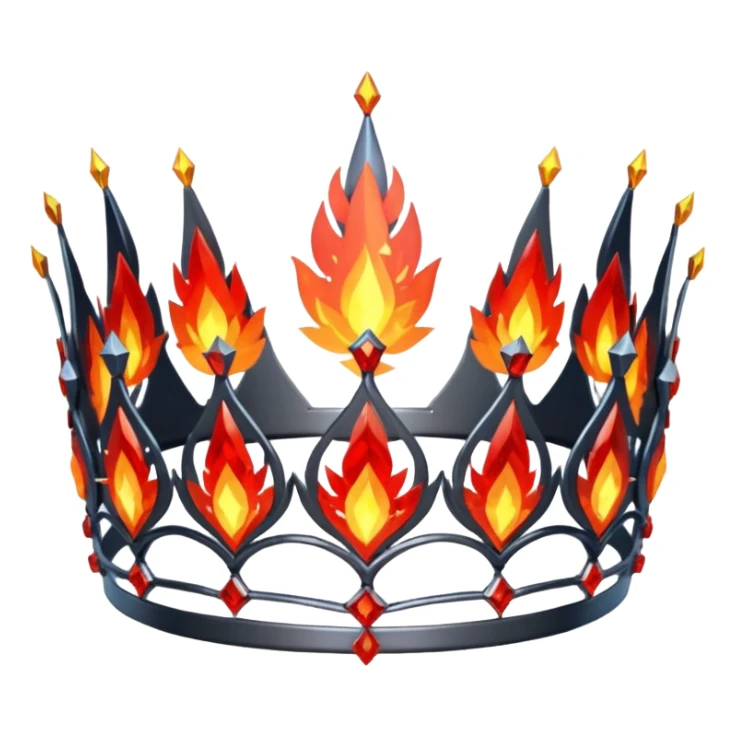 fantasy magic tiara of fire and ash low poly sticker