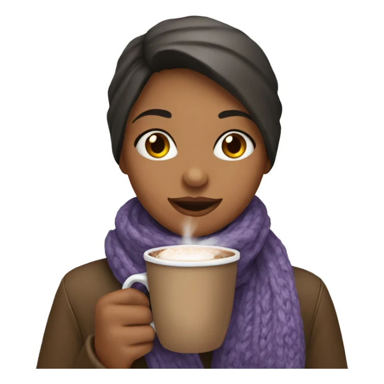 Girl with scarf drinking hot chocolate  sticker