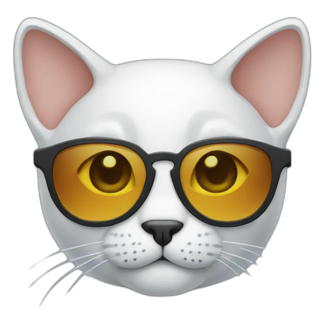 a blue kawaï cat round ears wearing sunglasses sticker