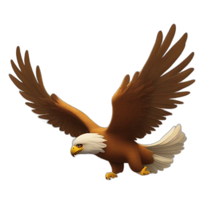 an aigle flying with his son to the skies sticker