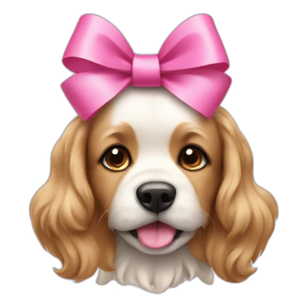 Dog with a pink bow  sticker