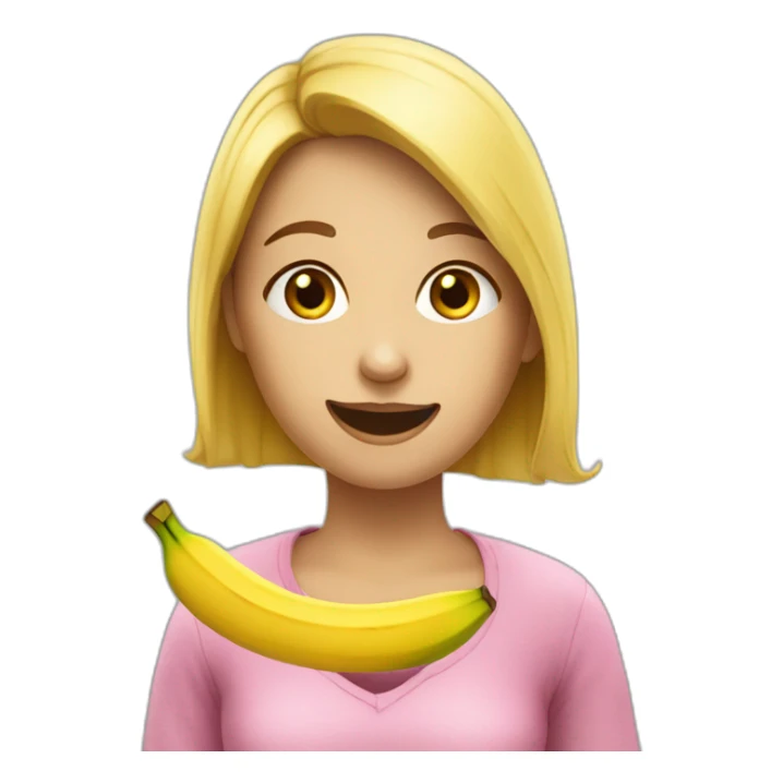 Une fille qui mange une banane sticker