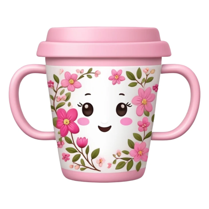 girly coffee cup with cute details sticker