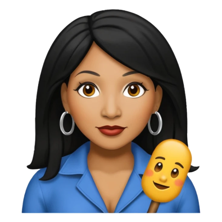 Trina Braxton with black hair sticker