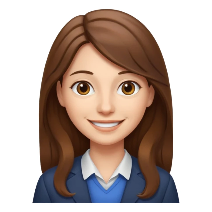 smiling female teacher with long hair sticker
