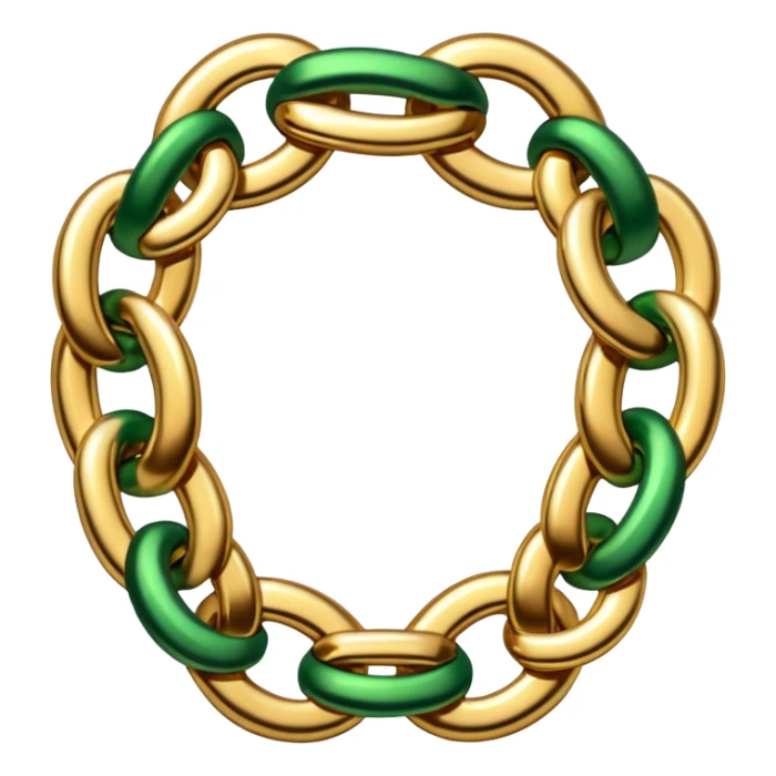 chain in golden and green colours sticker