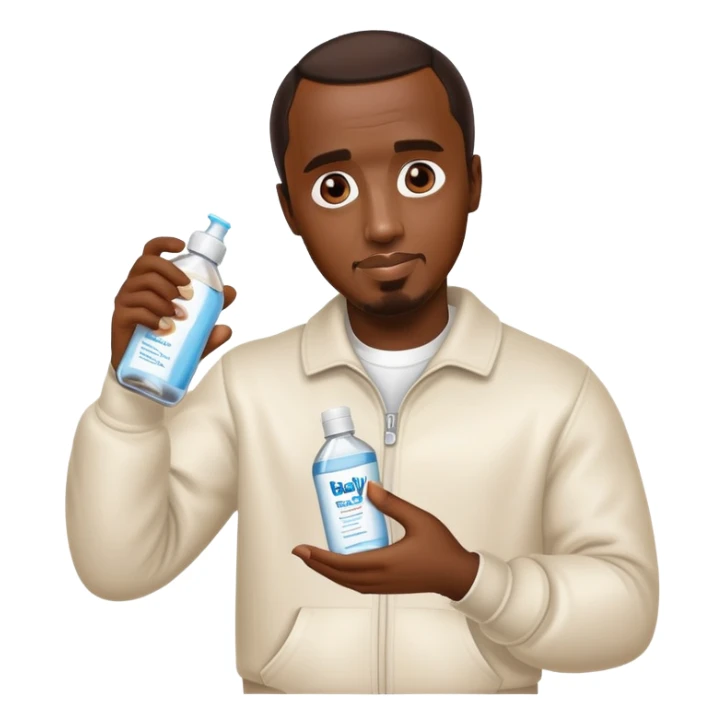 p diddy holding baby oil sticker