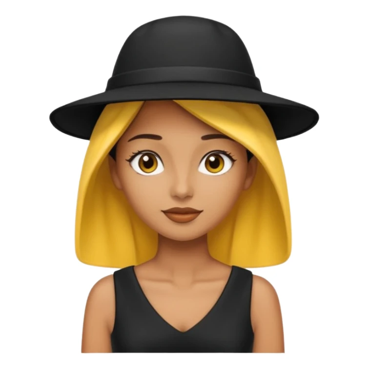 black dress yellow hat sticker