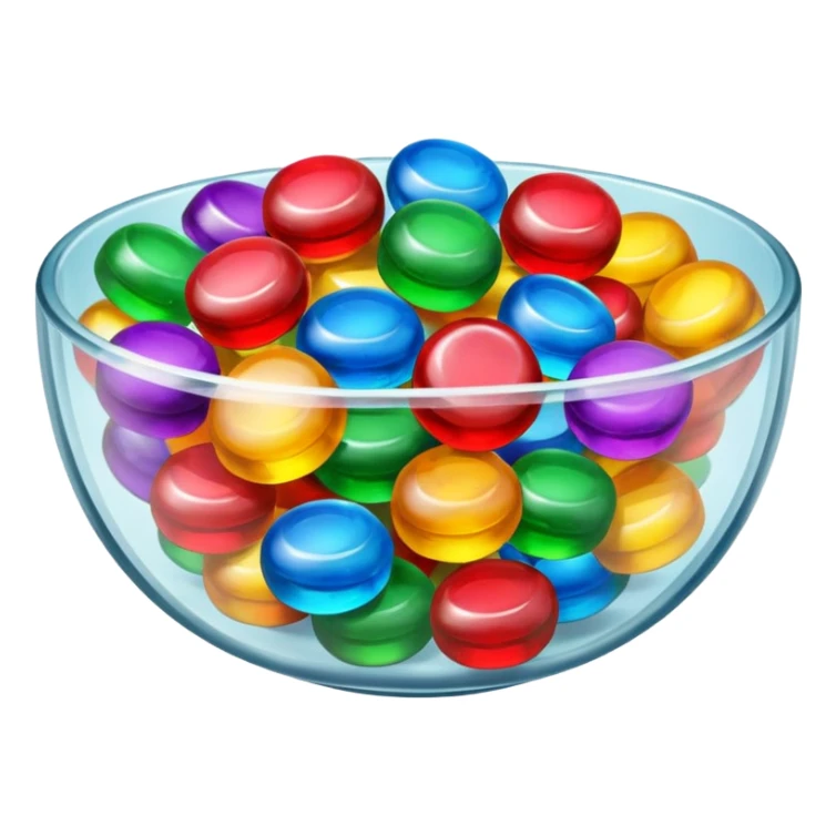 Crystal bowl of hard candy sticker