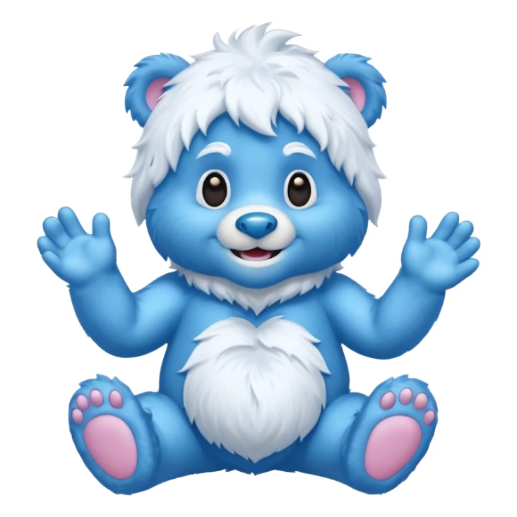 blue care baby bear yeti sticker