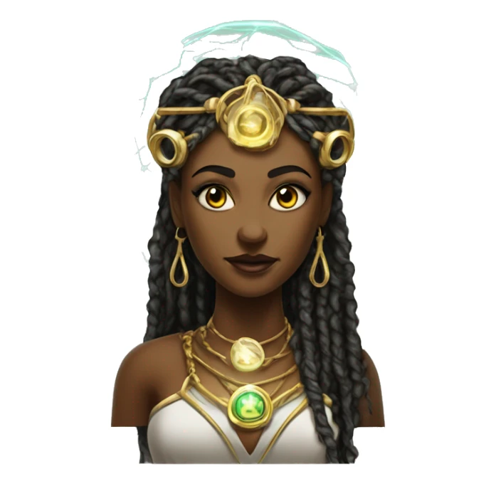 Technomancy Goddess is a mystical being who controls both magic and technology. She can cast spells on technological networks. Her powers blend the ancient art of magic with advanced cybernetics and technology. She can command machines sticker