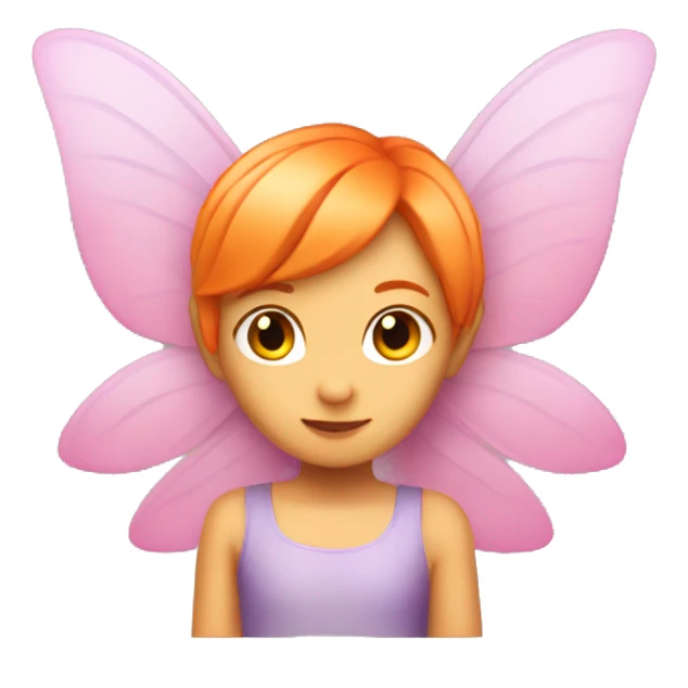 A fairy with orange Short Hair and pink wings  sticker