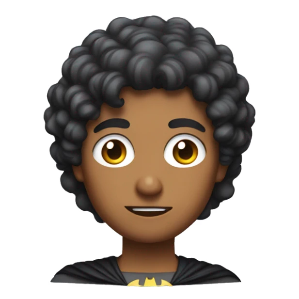 short, curly haired indian pretending to be batman sticker