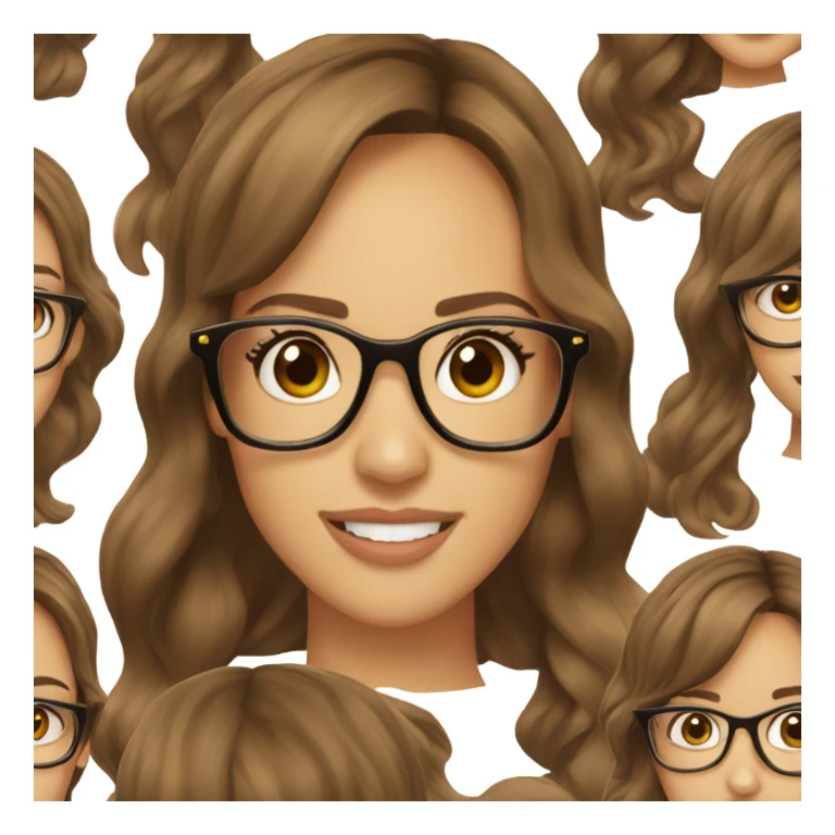 Jessica alba with glasses and brown hair  sticker