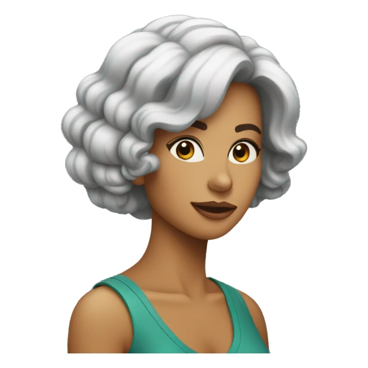 Mulher cabelo cacheado usando bomba de insulina  sticker