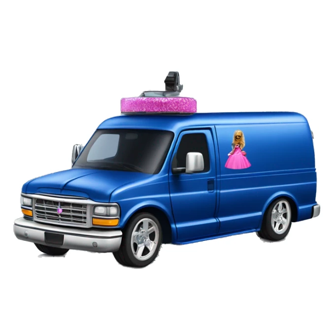 Dark blue Barbie themed lowrider armored truck  sticker