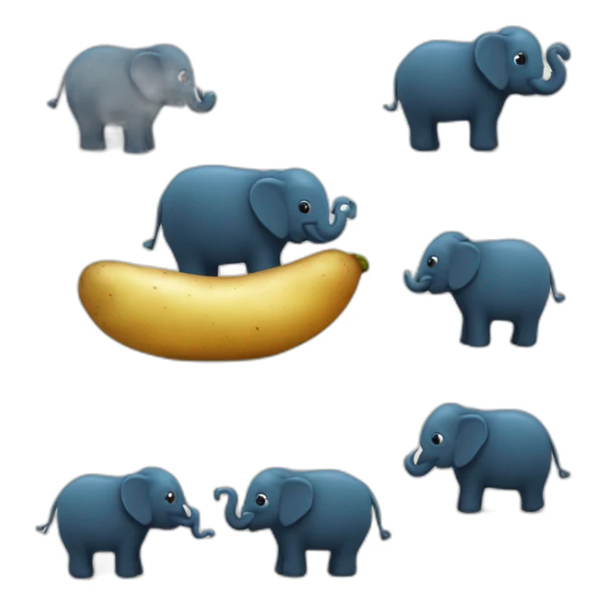 Une patate bleu avec un éléphant noir qui courre lentement sticker