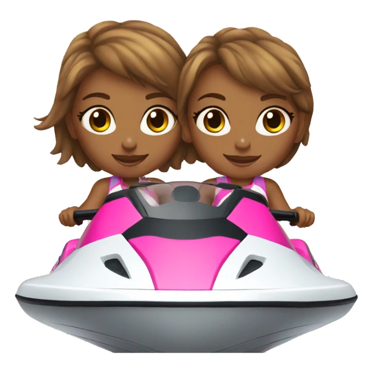 Twin girls on a jetski sticker