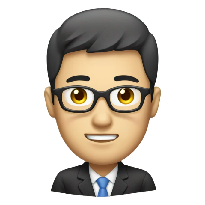 a chinese employee at his desk sticker