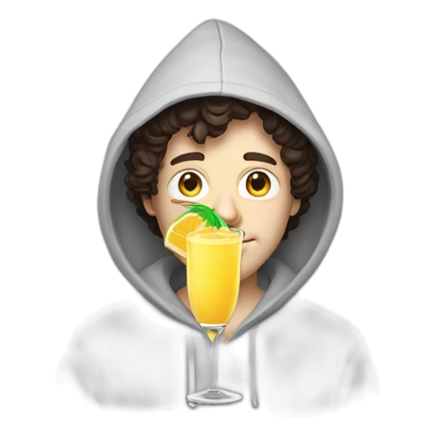 josh brener from silicon valley in hoodie holding Piña colada sticker