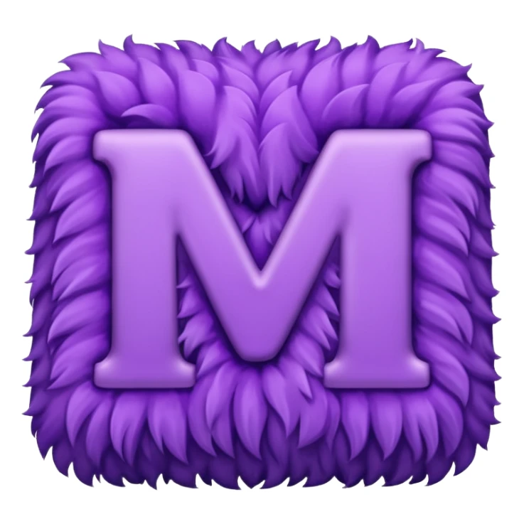 The fluffy letter M is purple in color sticker