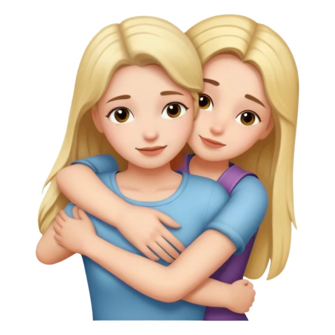 Girl hugs girl sticker