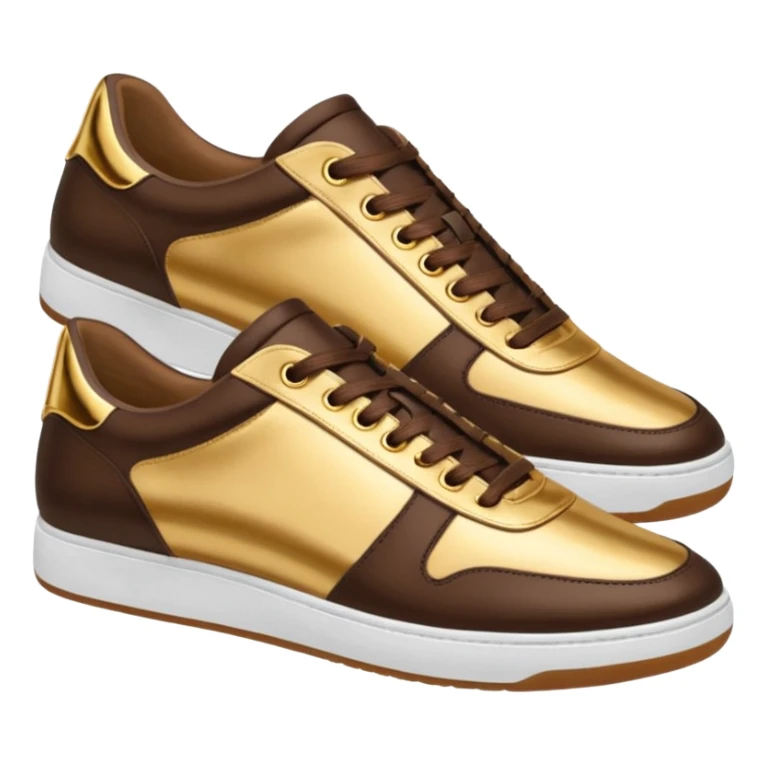 Metallic 24k gold and mocha brown womens stylish sneakers sticker