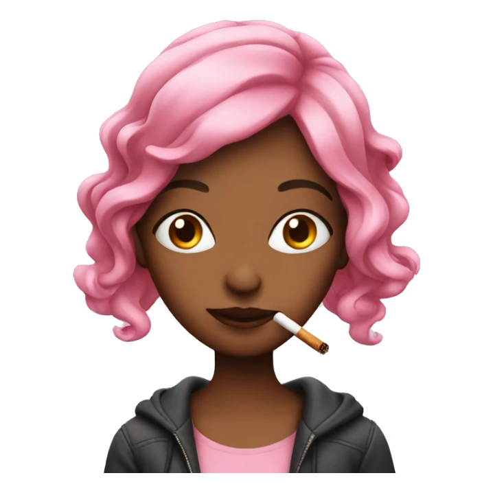 pink hair girl smoking sticker