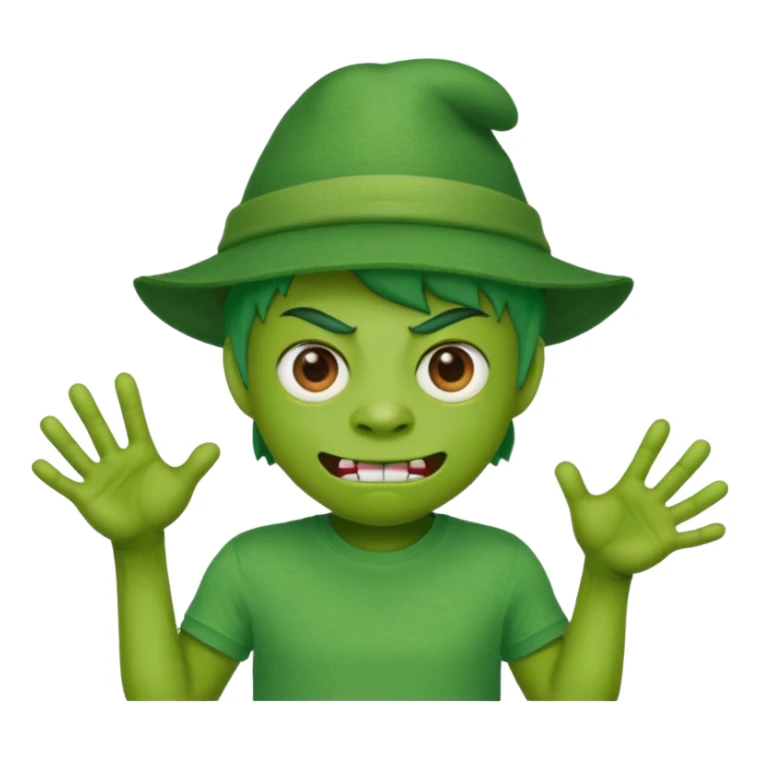 monster with green hat and t shirt sticker