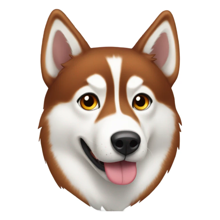 Red husky amber eyes snow nose with tongue out  sticker
