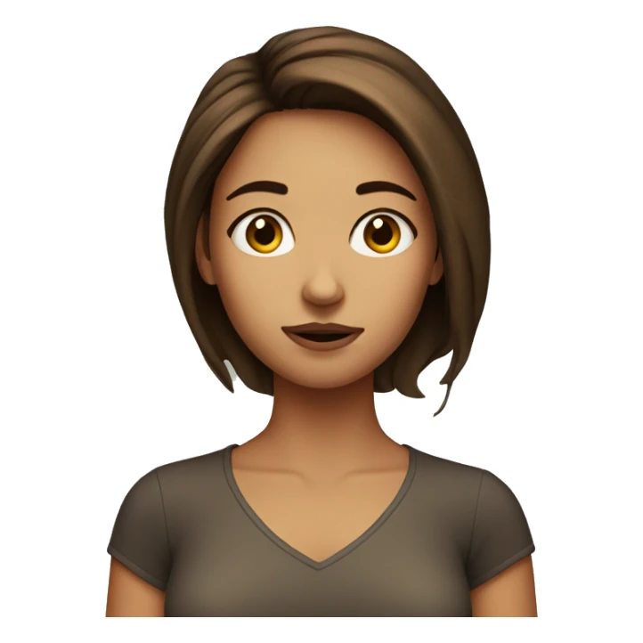 Side eye girl with brown hair sticker