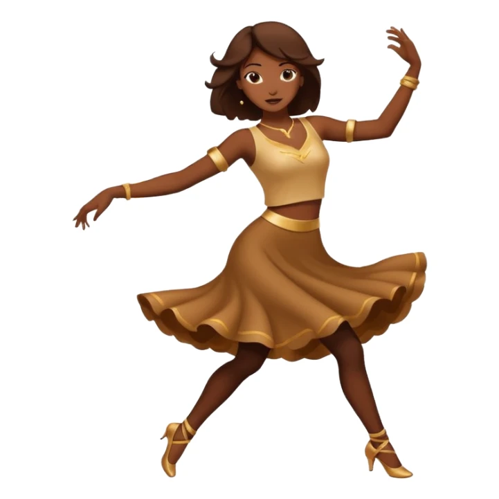 All Brown outline of a female dancing with thunder in the background  sticker