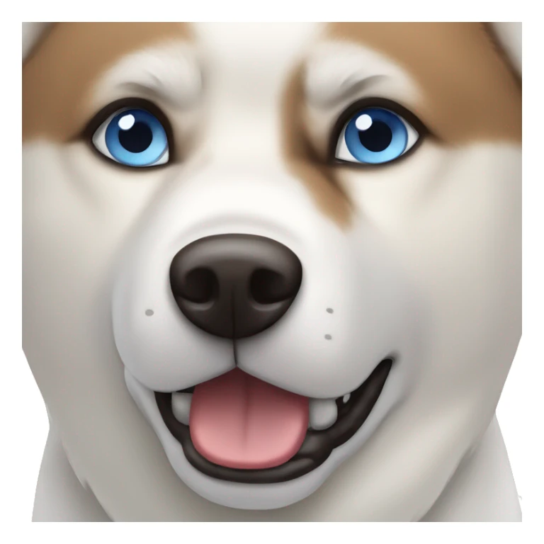 White Akita dog blue eye and brown eye sticker