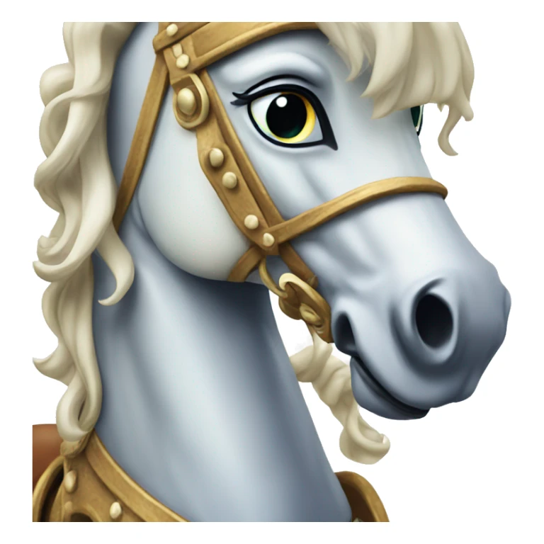 carousel horse with haunting eyes spinning sticker