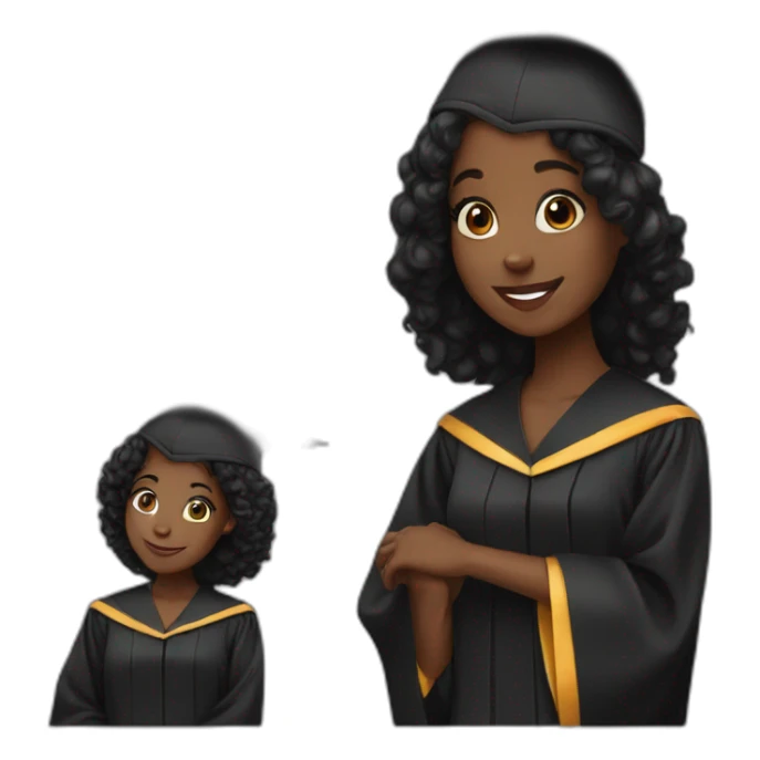 Black girl graduating one image sticker