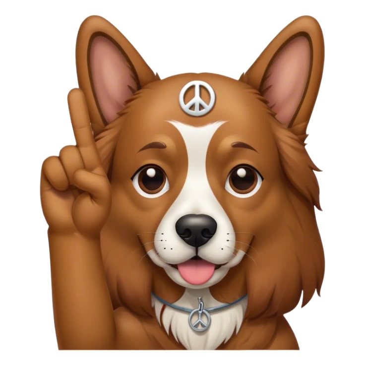 Dog holding the peace sign  sticker