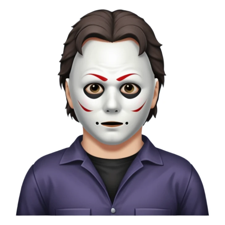 michael myers black eyes in the mask and upper torso sticker