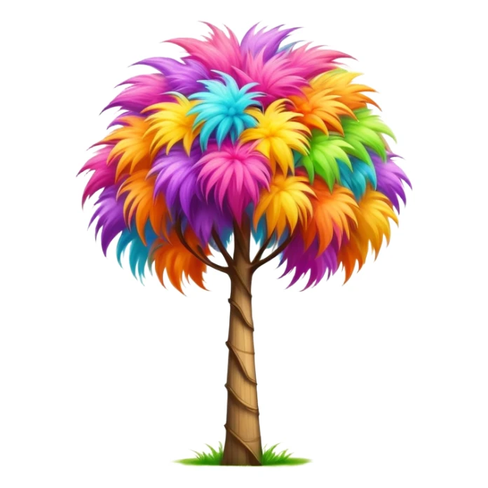 colorful fluffy Truffula tree from The Lorax with bright tuft on top and tall thin trunk sticker