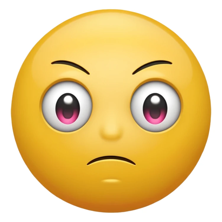 two emojis not happy stuck together no pink cheeks sticker
