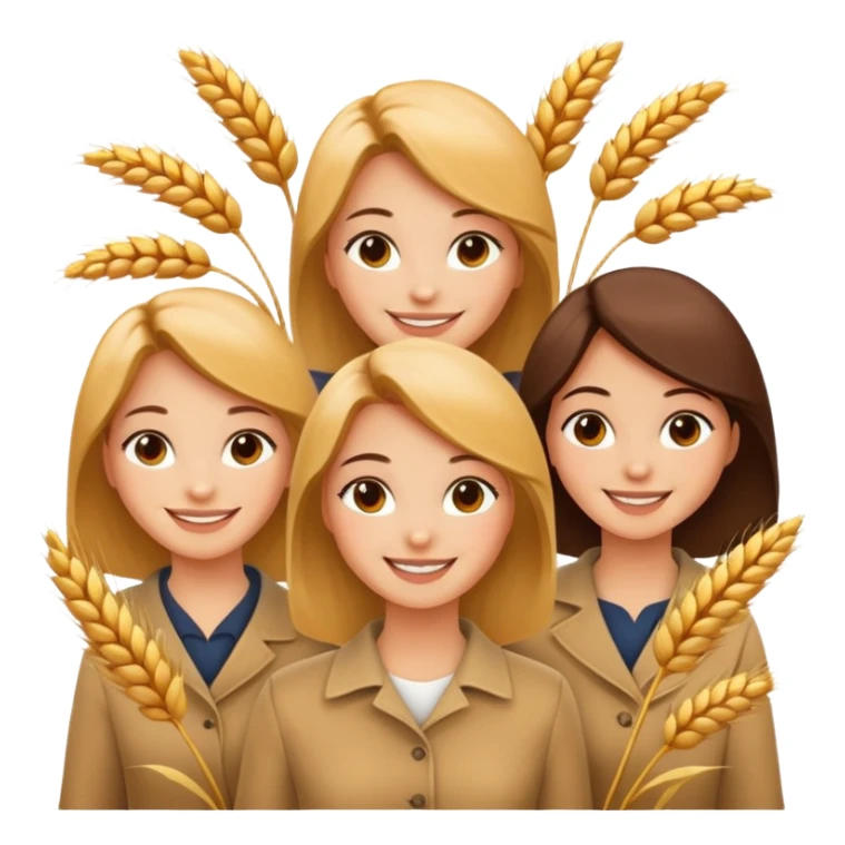 women happy satisfied in different angel with minimal wheat flying arround sticker