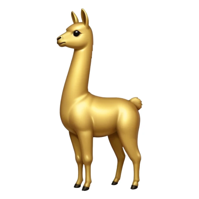 A small golden llama silhouette sticker