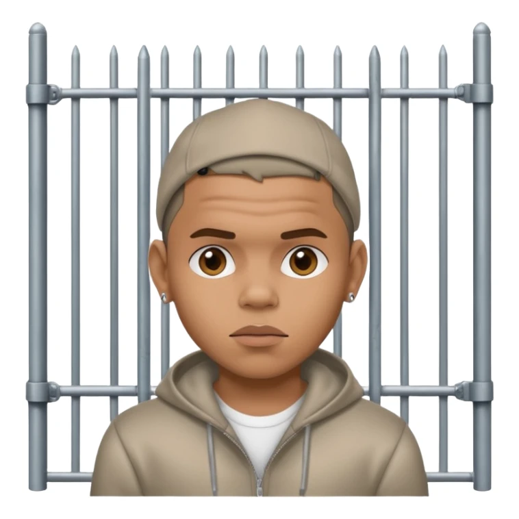 Chris brown standing in front of a gate  sticker