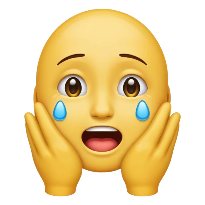 Crying emoji with hand on face crawled make it look like it’s laughing  sticker