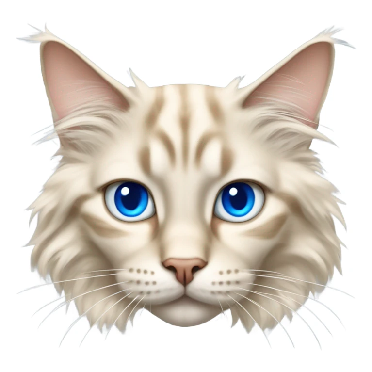 cream colored maine coon cat with blue eyes sticker