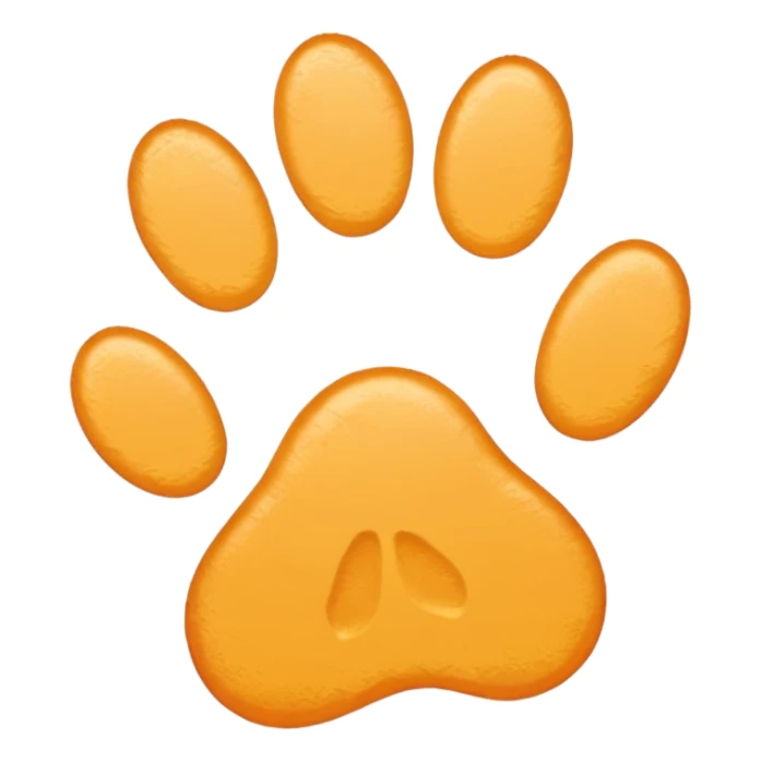 a very light pale pastel yellow-orange pawprint sticker