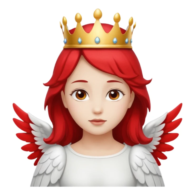 an angel with a red crown on her head, 4 wings sticker