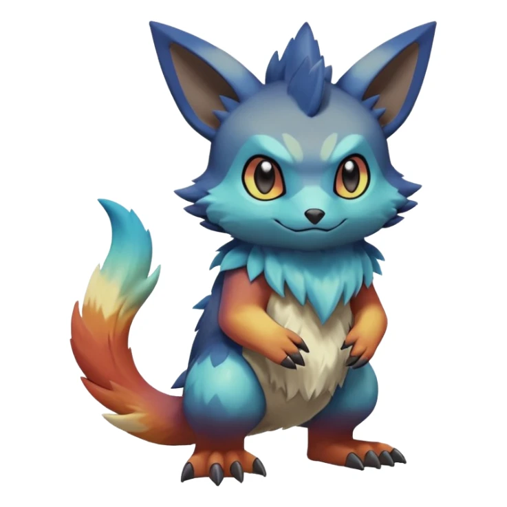 Dusky Muted Smoky Matte Gradient-toned Pokémon-Fakémon-Digimon-Creature, (full body) sticker