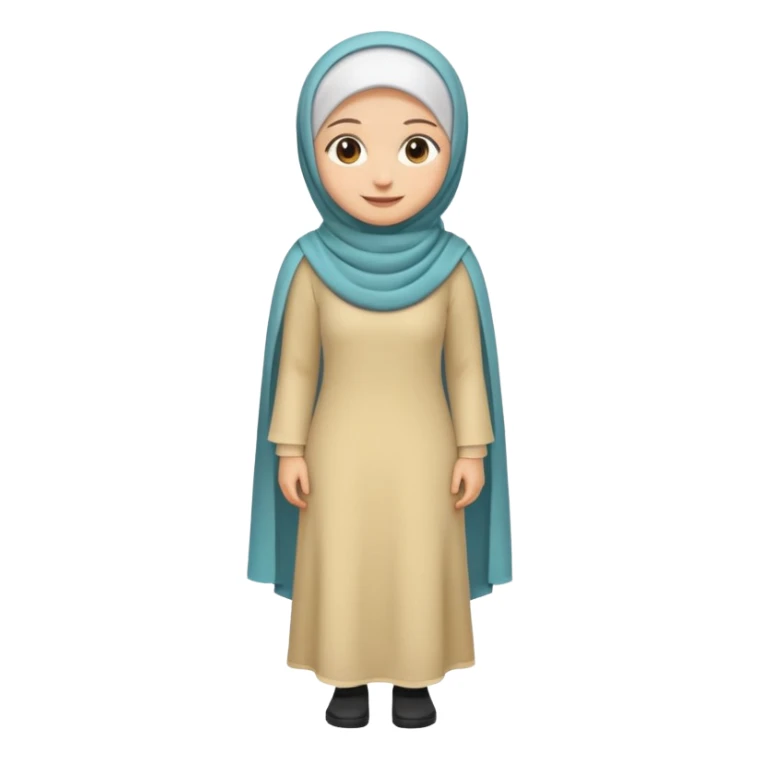 Standing up girl emoji, wearing a hijab. Include the whole body  sticker