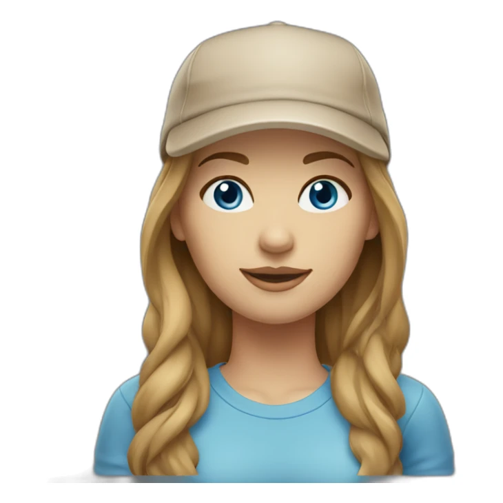 middle haired women light brown hair with beige cap blue eyes  sticker
